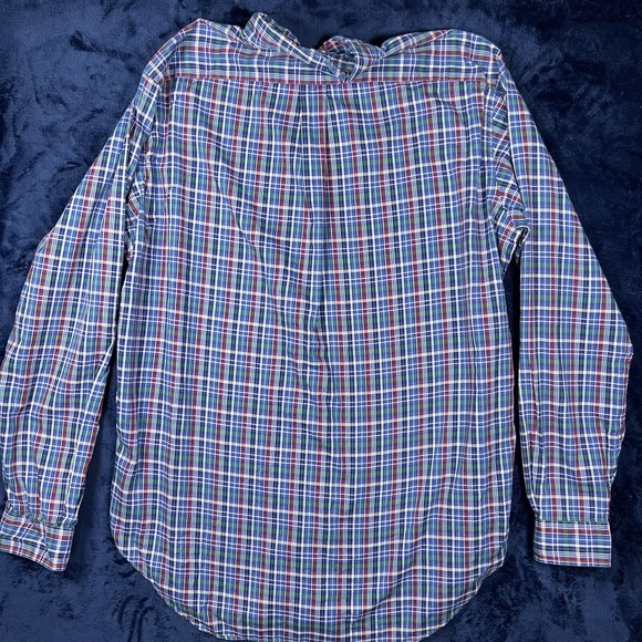 Polo Ralph Lauren Classic Fit Plaid Stretch Poplin‎ Shirt, Blue Multi Large Tall - Picture 2 of 8